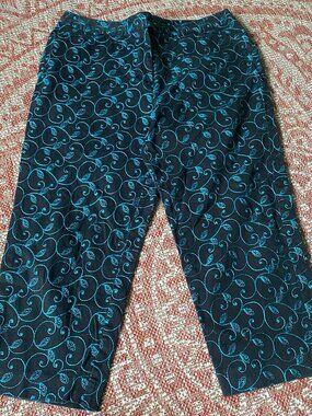 Women's Blue and Black Trousers